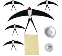 Flying Swallow Wind Chimes - Decorative Bird Mobile Set, Handcrafted Hanging Ornament | 5 Realistic Bird Mobiles for Home and Garden, Bedroom, Living Room, Kitchen, Porch Decor, Relaxing Sounds, Light