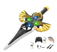Flying Sword Drone, Dual Control Flying Sword Rc Glider with Autopilot and Gyro Stabilizer, 3-Speed Remote Control Stunt Plane with 2 Batteries for Beginner(Gold)