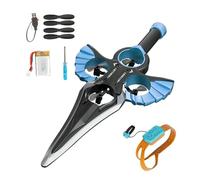 Flying Sword RC Airplane, Gesture Control Airplanes for Kids Adults 8-16, Remote Control Planes with Light, 360° Flip Fighter Jet Toy, Gravity Sensing, Stunt Roll, Gifts for Kids Boys Girls (Blue)
