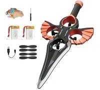 Flying Sword RC Glider - Remote Flying Sword, Stunt Remote-Controlled Airplane with 3-Speed Modes, Lightweight & Easy-to-Fly Rc Glider, Cool Outdoor Gift for Adults/Teens/Beginners (Orange, 2*Battery)