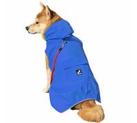 FLYING TAIL Not Stiffen,Super Soft Hand Feel Dog Raincoat, Reflective, Adjustable, Easy Wear, Leash Hole for 2XSmall breed-5XLarge Breed Dogs (Blue, X-Large)