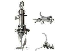 Flying Tiger Claw, Heavy Duty Stainless Steel 3-Claw Folding Grappling Hook, Utility Grappling Hook for Outdoor Survival, Camping, Hiking, Tree Mountain, Strong, Durable & Portable (1Pcs)