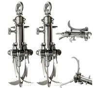 Flying Tiger Claw, Heavy Duty Stainless Steel 3-Claw Folding Grappling Hook, Utility Grappling Hook for Outdoor Survival, Camping, Hiking, Tree Mountain, Strong, Durable & Portable (2Pcs)
