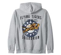 Flying Tigers Squadron WWII Vintage Insignia *BACK PRINTED* Zip Hoodie