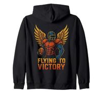 Flying To Victory Football Wings Power Zip Hoodie