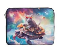 Flying Turtles Pizza Cat Laptop Sleeve Bag Protective Laptop Carrying Case Cover for 10/12/13/15/17 Inch