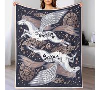Flying Unicorns Bohe Magic Horse Super Soft Plush Throw Blanket Custom Design Cozy Fleece Blanket Perfect for Couch Sofa Bed Beautiful 3D Printed Travel Dorm Decor Bedding Bedroom 40x50inch(100x130cm)