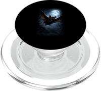 Flying Vampire Bat Under Full Moon Halloween PopSockets PopGrip for MagSafe