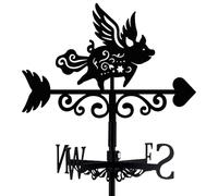 Flying Weathervane Clouds Metal Wind Vane Love Arrow Weathercock Garden Decoration Wind Direction Indicator Stake Roof Mount Ornament for Farmhouse Yard Outdoor