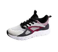 Flying Weaving Women's Korean Fashion Round Head Lace-Up Casual Shoes with Thick Sole, red, 10 UK