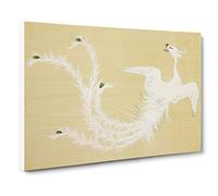 Flying White Bird By Kamisaka Sekka Asian Painting Canvas Print | Gallery Wrapped 30mm Frame Wall Art | 30x20 inches | Ready to Hang | Asian Animals Picture | Living Room Bedroom Lounge Office