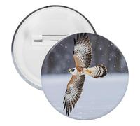 Flying White Eagle Badge Metal Round Pins, Lightweight Brooch for Backpack, Fashion Button Pins Badge for Shirts, Jackets, Shawl Coat, Unisex, 20PCS, Tinplate, metal round pins