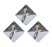 Flying White Eagle Car Air Freshener, 3 Pcs Rhombus Hanging Air Freshener Cards, Long Lasting Fragrance Scented Cards for Car, Home, Office Black-style