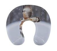 Flying White Eagle Pillow U Shaped, Portable Travel Pillows - Removable Cover, Ergonomic Memory Foam Neck Pillow for Travel & Office