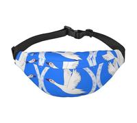 flying white goose Boys Crossbody Waist Bag, Large Travel Fashion Waist Bag for Sports, Running, Cycling, Traveling, Fishing