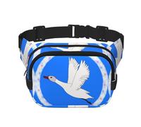 flying white goose Printed fashionable waist bag, unisex messenger bag, fashionable travel waist bag