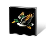 Flying Wild Mallard Duck Button Pins Square Badge Personalized Button Brooch Lapel Pins for Women Men Gifts
