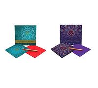 Flying Wish Paper Combo Pack, Golden Om + Purple Om, Mini Kit Combos, Write it, Light it, Watch it Fly, 2 x Mini Kits - 5" x 5" Each