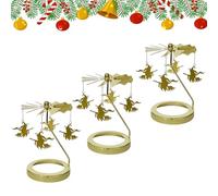 Flying Witch Candle Carousel Topper,Halloween Gothic Rotating Candle Holder,Hover Halloween Gothic Rotating Spinning Magic Light Can-dles,Horror Rota-ting Shadow Holders,for Table Centerpiece (3PCS)