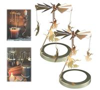 Flying Witch Candle Carousel Topper, Hover Halloween Gothic Rotating Candle Holder, Carousel Spinner, Halloween Flying Witch Candles Spinner, Horror Rotating Shadow Holders(2Pcs)