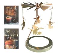 Flying Witch Candle Carousel Topper, Hover Halloween Gothic Rotating Candle Holder, Carousel Spinner, Halloween Flying Witch Candles Spinner, Horror Rotating Shadow Holders(1Pc)