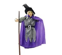 Flying Witch On Broom - 27.95" Halloween Yard Décor | Spooky Hover Witch For Garden, Porch, Fence, Outdoor Party & Haunted House Decoration