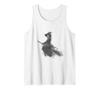 Flying Witch on Broom Halloween Design Tank Top