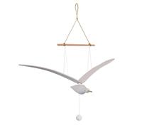 Flying Wooden Seagull Hanging for Mobile Ceiling, Soaring Seagull Decor Unique Home Artwork, for Balcony, Apartment, Creative mobiles Pendants for Baby Mobile Crib, Nursery Room(White Small Size)