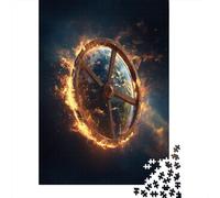 Flying Wooden Wheel Burning in Space1000 Piece Impossible for Adults Games Gifts Kids Challenge Jigsaw