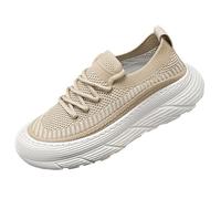 Flying Woven Versatile, Simple, Thick, Breathable, On-Sports Leisure Shoes, Waterproof Shoes, Men's High, khaki, 7 UK