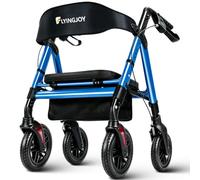 FlyingJoy Walkers with Seat, 450 LBS 23.76 lbs Extra Wide Heavy Duty Rolling Walkers with Seat and Brakes for Seniors and Bariatric Adults with Large Aluminum