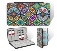 FlyingMage 24 Switch Game Card Case for Nintendo Switch 2 & OLED & Lite, Cute 24 Game Holder Cartridge Case for Game Cards and SD Cards, Hard Shell, Soft Silicone Lining, Magnetic Closure (Multicolor