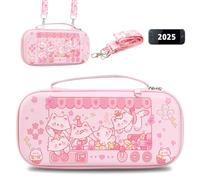 FlyingMage Carrying Case Compatible with Switch 2 2025, Switch2 Hard Shell Storage Bag with 12 Game Card Slots & Strap, Cute Cat Travel Carry Case for Switch 2 Console and Accessories, Claw Machine