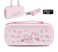 FlyingMage Carrying Case Compatible with Switch 2 2025, Switch2 Hard Shell Storage Bag with 12 Game Card Slots & Strap, Cute Cat Travel Carry Case for Switch 2 Console and Accessories, Picnic Kitty