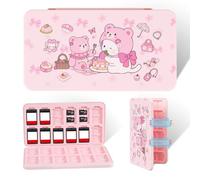 FlyingMage Switch 2 Game Case Holder for Nintendo Switch 2/OLED/Lite Games & Micro SD Cards, Cute Kitty Switch2 Game Card Holder Cartridge Case with 24 Slots Game Card Storage - Picnic Cat