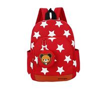 Flyingsky Durable Five-Pointed Star Bear Coin Purse Backpack for Kids (Red)