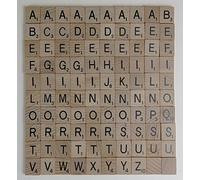 Flyingstart Full Set of Wooden Letter Tiles - 100 Replacement Tiles fits Scrabble game