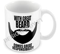 FlyingTurtles Great Beard Funny Design Novelty Gift Tea Coffee Office Ceramic White 11oz Mug by FT.