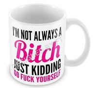 FlyingTurtles I'm Not Always A Bitch Pink Funny Rude Novelty Gift White Ceramic 11oz Mug by FT.