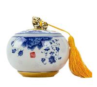 FLYIODFCXV Pet urn, Pet Medium Urns for Cat Dog Up to 50lbs, Elegant Ceramic Keepsake Urn, Artistic Cremation Funeral(Blue)