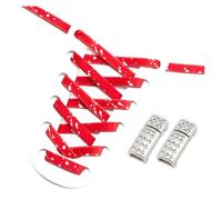FLYIODFCXV Shoe Laces, Diamond Shoe Laces Lock No Tie Shoelaces Flat Elastic For Sneakers Splash Ink Shoelace(Red White)