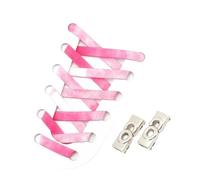 FLYIODFCXV Shoe Laces, Gradient Rainbow Shoelace Laces Metal Buckle Lock Shoelaces Without Ties Elastic Flat Sneakers(Pink)