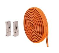 FLYIODFCXV Shoe Laces, Press Lock Shoelaces Without Ties Width Flat For Women For Shoes Accessories(Orange)