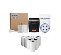FLYIODFCXV Thermal receipt printer, Mini Portable Printer Wireless Receipt 58mm Ink-free USB BT ESC/POS Windows Android PC Factura Impresora Termica(BK Add 10Rolls)