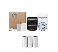 FLYIODFCXV Thermal receipt printer, Mini Portable Printer Wireless Receipt 58mm Ink-free USB BT ESC/POS Windows Android PC Factura Impresora Termica(BK Add 3Rolls)