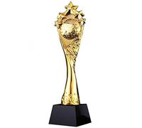 FLYIODFCXV Trophy, 12 Inch Gold-Plated Resin Trophy - Five-Star for Singing Contest Champion, Customizable Annual Meeting Awards