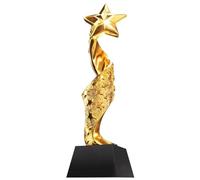 FLYIODFCXV Trophy, Golden Five-Pointed Star Trophy - Outstanding Employee Sales Champion Award for First Place Recognition