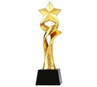FLYIODFCXV Trophy, Outstanding Employee Performance Award - Golden Five-Pointed Star Trophy for Recognition and Achievement