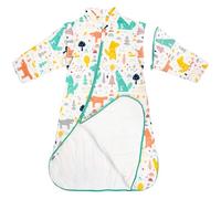 FLYISH DIRECT 2.5 Tog Baby Sleeping Bag with Detachable Sleeves, Baby Swaddle Bag with Fold-over Cuffs, 100% Cotton Warm & Soft, 2.5 Tog Winter Sleep Sack for Toddlers, Forest, M