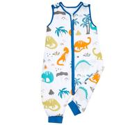 FLYISH DIRECT 2.5 Tog Sleeping Bag with Legs, Cotton Toddler Sleep Sack Winter, Toddler Sleeping Bag with Feet, Sleeveless Sleeping Bag 2.5 Tog 3-4 Years, Dinosaur, 90cm, L